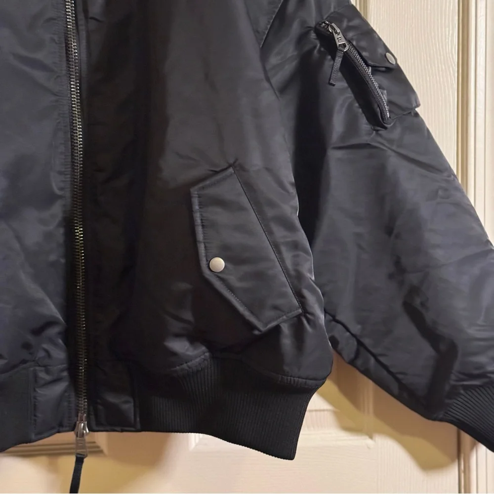 Fabletics Women's Iconic Oversized Bomber Jacket Black XL/XXL - Picture 6 of 13